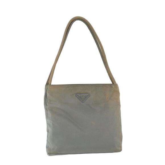 PRADA Hand Bag Nylon Gray